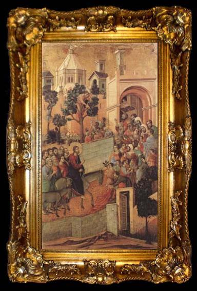 framed  Duccio di Buoninsegna Christ Entering Jerusalem (mk08), ta009-2